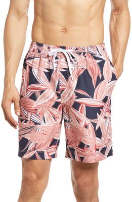 Nordstrom 7-Inch Recycled Polyester Classic Swim Trunks in Navy Blazer Tonic Palms