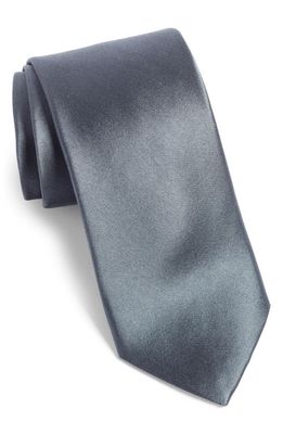 Nordstrom Anthony Solid Silk Tie in Charcoal