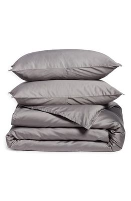 Nordstrom Antimicrobial Supima Cotton Duvet Cover & Sham Set in Grey Nickel