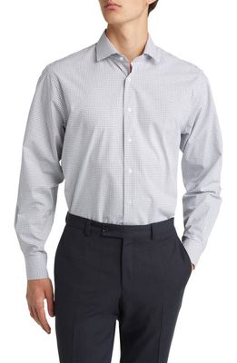 Nordstrom Arlington Tech-Smart CoolMax Non-Iron Dress Shirt in White - Blue Arlington Grid