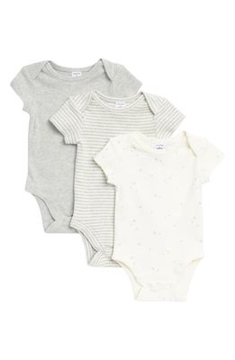 Nordstrom Assorted 3-Pack Cotton Bodysuits in Grey Star And Stripe Pack
