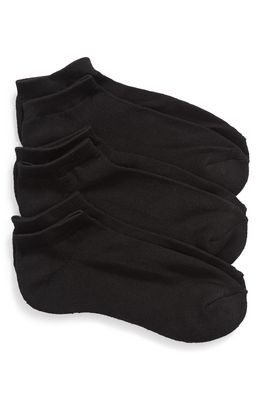 Nordstrom Assorted 3-Pack Pillow Sole Ankle Socks in Black