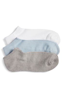 Nordstrom Assorted 3-Pack Pillow Sole Ankle Socks in Blue Skyway-Grey Heather Multi