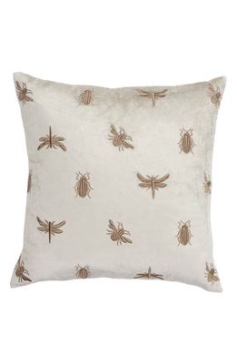 NORDSTROM AT HOME Beastie Embroidered Velvet Accent Pillow in Grey Opal