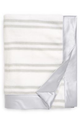 Nordstrom Baby Print Plush Blanket in Grey Micro Double Stripe