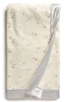 Nordstrom Baby Print Plush Blanket in Ivory Egret- Grey Stars