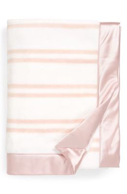 Nordstrom Baby Print Plush Blanket in Pink Lotus Double Stripe