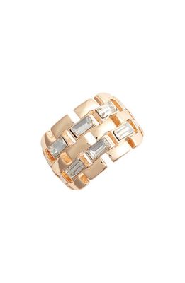 Nordstrom Baguette Woven Ring in Clear- Gold