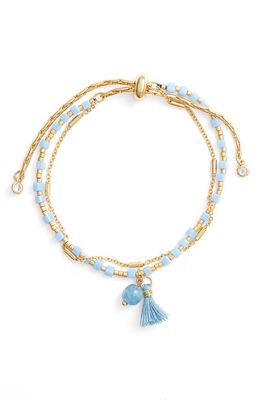 Nordstrom Beaded Layered Bracelet in Blue- Gold