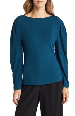 Nordstrom Boatneck Knit Top in Teal Abyss