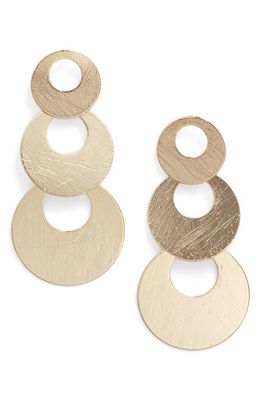 Nordstrom Brushed Circle Triple Drop Earrings in Gold
