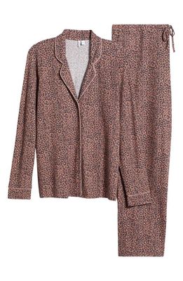 Nordstrom Brushed Hacci Pajamas in Brown Brownie Animal Prints