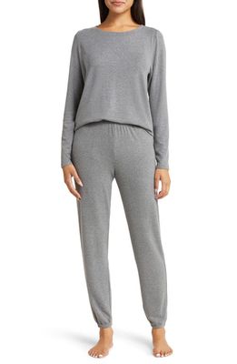 Nordstrom Brushed Hacci Pajamas in Grey Light Charcoal Marl