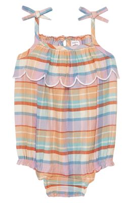 Nordstrom Bubble Romper in Coral Playful Plaid