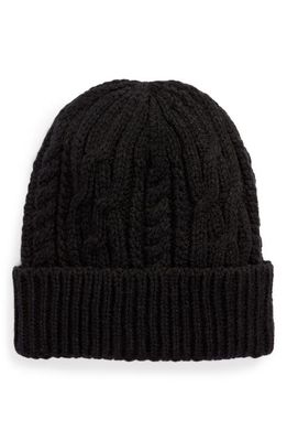 Nordstrom Cable Cuffed Beanie in Black