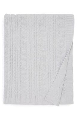 Nordstrom Cable Knit Baby Blanket in Grey Micro
