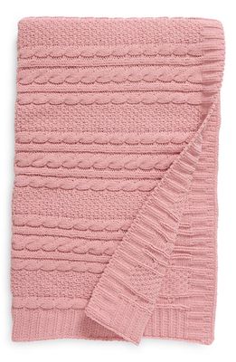 Nordstrom Cable Knit Baby Blanket in Purple Lilas