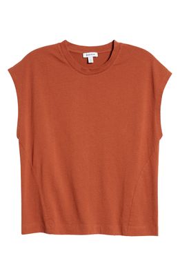 Nordstrom Cap Sleeve Cotton T-Shirt in Rust Sequoia
