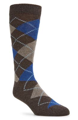 Nordstrom Cash Argyle Dress Socks in Brown