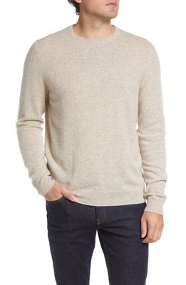 Nordstrom Cashmere Crewneck Sweater in Tan Oxford Heather