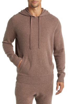 Nordstrom Cashmere Sweater Hoodie in Brown Taupe Heather