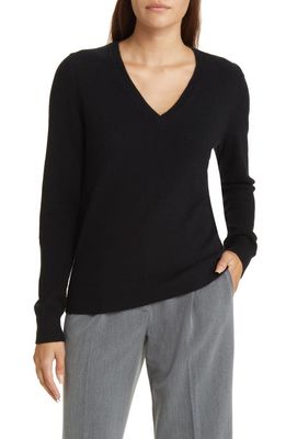 Nordstrom Cashmere V-Neck Sweater in Black