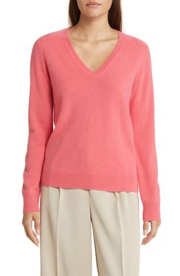 Nordstrom Cashmere V-Neck Sweater in Pink Paradise Heather