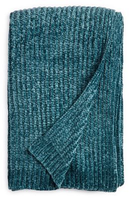 Nordstrom Chenille Throw Blanket in Teal Cyrus