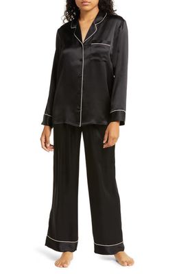 Nordstrom Classic Silk Pajamas in Black