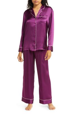 Nordstrom Classic Silk Pajamas in Purple Dark