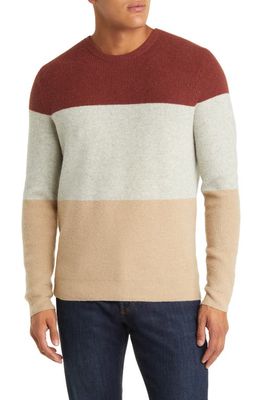 Nordstrom Colorblock Crewneck Sweater in Camel Multi