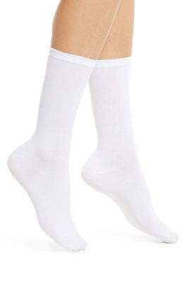 Nordstrom Comfort Top Crew Socks in White