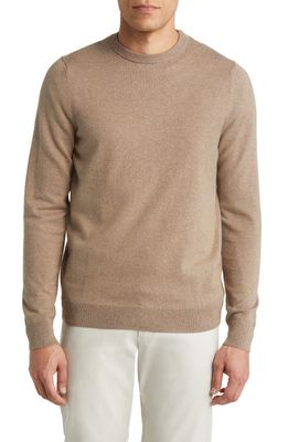 Nordstrom Cotton & Cashmere Crewneck Sweater in Brown Nutmeg