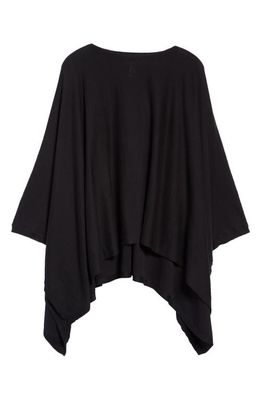 Nordstrom Cotton & Cashmere High-Low Poncho in Black Rock