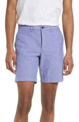 Nordstrom Cotton Stretch Chambray Shorts in Blue Clematis- White