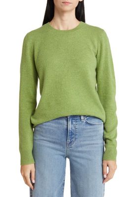 Nordstrom Crewneck Cashmere Sweater in Olive Epsom