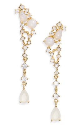 Nordstrom Cubic Zirconia & Crystal Cluster Drop Earrings in Clear- Opal- Gold