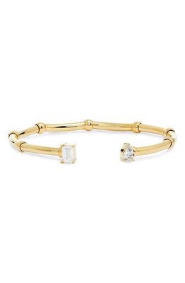 Nordstrom Cubic Zirconia Cuff Bracelet in Clear- Gold