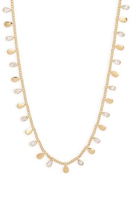 Nordstrom Cubic Zirconia Droplets Necklace in Clear- Gold