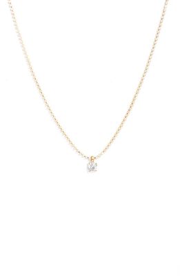 Nordstrom Cubic Zirconia Pendant Tennis Necklace in Clear- Gold