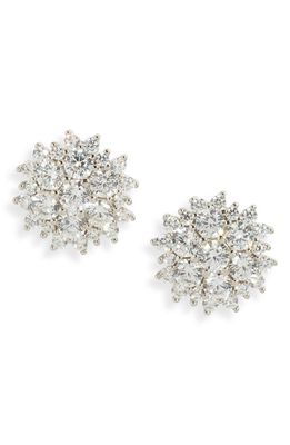 Nordstrom Cubic Zirconia Statement Cluster Stud Earrings in Platinum Plated