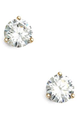 Nordstrom Cubic Zirconia Stud Earrings - 2ct. in Clear- Gold Round