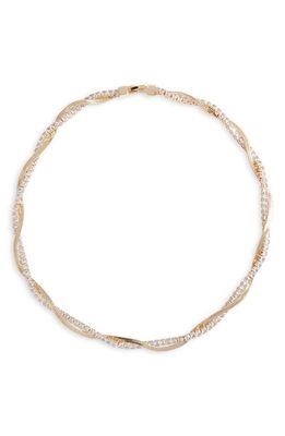Nordstrom Cubic Zirconia Twisted Necklace in Clear- Gold