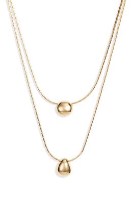 Nordstrom Demi Fine Double Droplet Layered Necklace in 14K Gold Plated