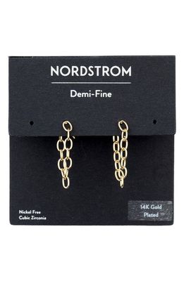 Nordstrom Demifine Draped Chain Drop Earrings in 14K Gold Plated