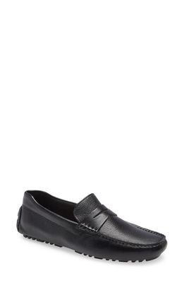 Nordstrom Driving Penny Loafer in Black Leather