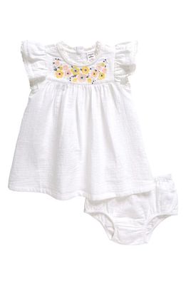 Nordstrom Embroidered Lace Trim Cotton Dress & Bloomers Set in White