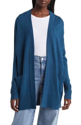Nordstrom Everyday Open Front Cardigan in Blue Ceramic