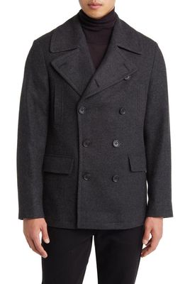 Nordstrom Felted Peacoat in Dark Charcoal