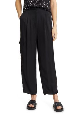 Nordstrom Flat Front Utility Cargo Pants in Black